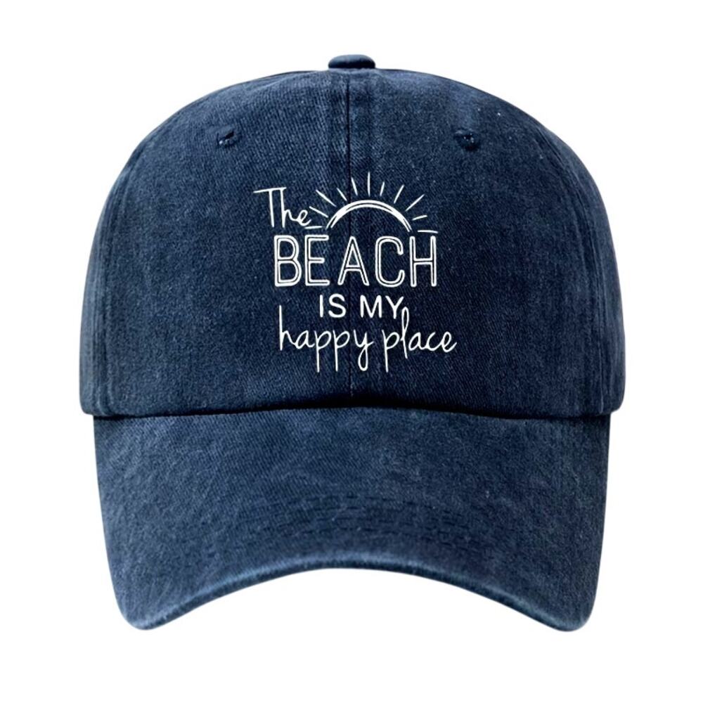 Beach Hat Navy Vintage Adjustable Distressed Washed Women Beach Life Men New